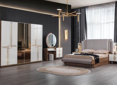 Bedroom Set 5 pcs Furniture Luxury Bed Wardrobe Complete Set new